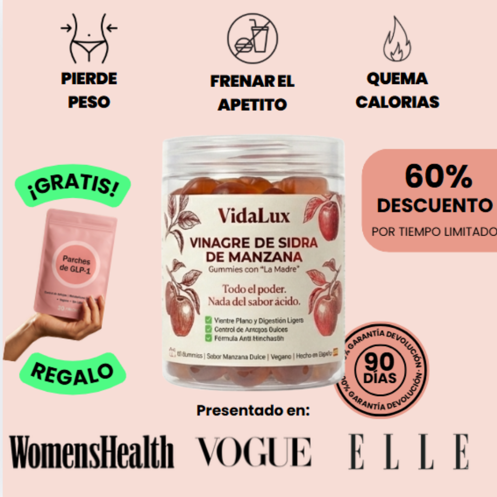 Gominolas Vinagre de Mazana para el Hinchazón | VidaLux™ - PARCHES de REGALO